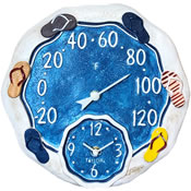 Large Outdoor Clock And Thermometers